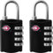 Lot de 2 cadenas à combinaison 4 chiffres en métal - Approuvés par la TSA pour le verrouillage de valises et bagages – Noir, multicolore