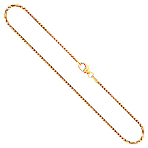 EDELIND Goldkette 750 Gold Halskette 1,2mm Länge 42cm Kette Gelbgold ohne Anhänger Schlangenkette Echtgold inkl Schmuck Geschenk Box Made in Germany