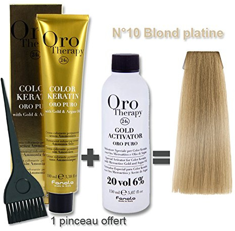 Oro Therapy Haarfarbe 100 ml Platinblond 10/+ Oxidant 20 Volumen, 150 ml
