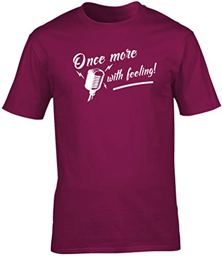 Hippowarehouse Once More with Feeling Vintage Microphone Unisex Short Sleeve t-Shirt (Specific Size Guide in Description) Maroon