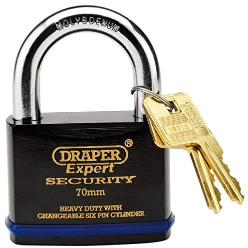 Draper 64195 Heavy Duty Solid Steel Padlock 70 Millimeters