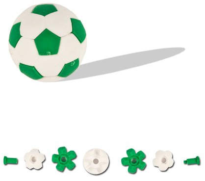 grün weißer Fussball Puzzel Radiergummi aus Japan von Iwako