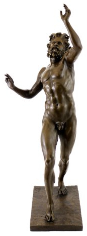 Kunst & Ambiente - Fauno Danzante aus Pompeji/Tanzender Faun Skulptur - signiert - Milo - 100% Bronze - Faun Statue - Casa del Fauno Bronzefigur