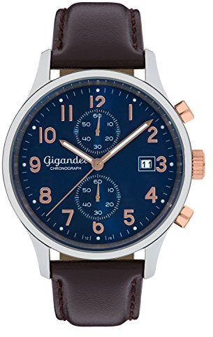 Gigandet Herren-Armbanduhr Chronograph Quarz Analog mit Lederarmband Skyscraper G49-001