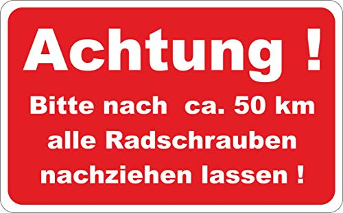 Aufkleber Radschrauben nachziehen 150 Stück