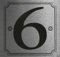 eCobbler Metalic Stick On Door Number 6 (silver background)