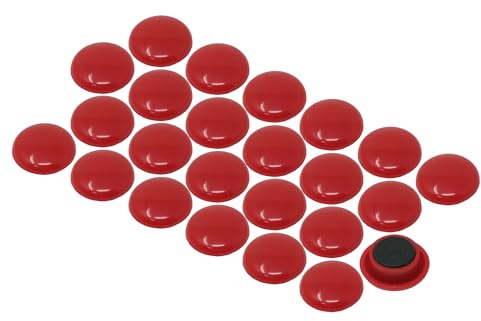Medium Red Planning Office Magnets for Fridge, Whiteboard, Noticeboard, Filing Cabinet - Pack of 120