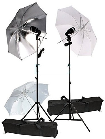 2 x vite AC Slave flash da studio fotografico illuminazione Gowe & ombrello & stand kit