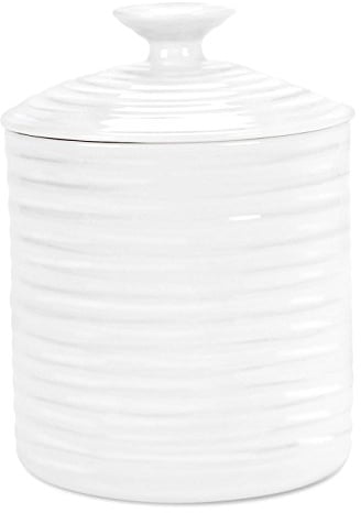 Portmeirion Home & Gifts Storage Jar, Porcelain, White, 10.8 x 10.8 x 14.6 cm