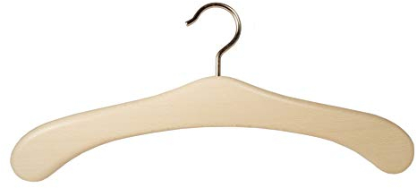 Garderobenbügel aus Vollholz, Rom, Kleiderbügel aus Holz, 45cm, Natur, 5 Stück