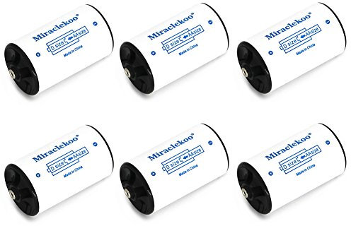 Miraclekoo D Size Battery Spacers for Sanyo Eneloop or Other AA Batteries,AA to D Size Battery Adapter D Battery Converter,6 Pack