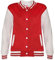 A2Z 4 Kids Baseball Kontrast Jacke Varsity Stilvoll Mantel B.B Stehkragen Lange Ärmel - B.B Plain Jacket Red 5-6