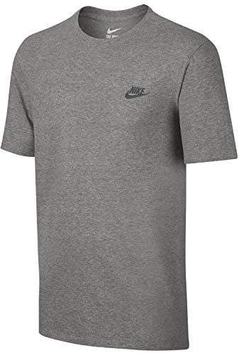 Nike Men Tee Club T-shirt - Dark Grey Heather/Cool Grey, Medium