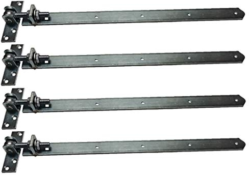 Premium Ladenbänder verzinkt mit Kloben verstellbar um 30 mm für Zauntor Länge 800 mm x Breite 40 mm, Set 4 Stück