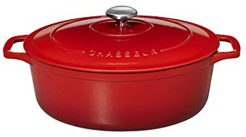 Chasseur 4733 Cocotte ovale-33 cm fonte émaillée 7.1 liters, Rubis (intérieur Noir)