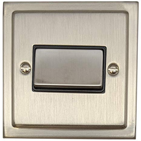Satin Nickel Fan Isolator Switch (Black Insert/Metal Switch) - TSN369