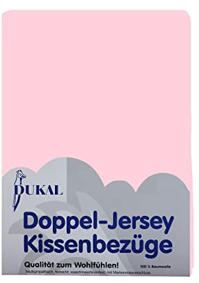 Dukal | Kissenbezug 65 x 100 cm | aus hochwertigem DOPPEL-Jersey | 100% Baumwolle | Farbe: rosé