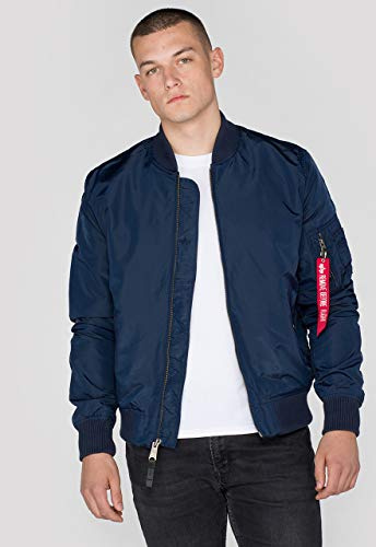 ALPHA INDUSTRIES Mens Ma-1 For Bomber Jacket, Blue (Repl Blue 07), M UK