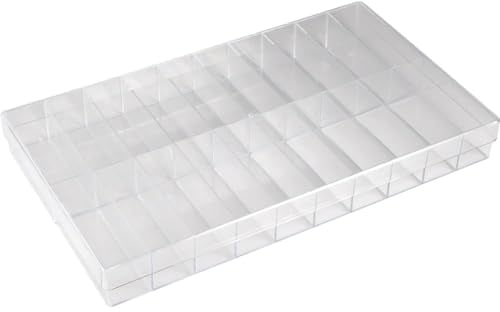 Unbekannt 800286 Huefner Duebel Sortimentskasten (L x B x H) 355 x 210 x 40mm Anzahl Faecher: 20 feste Unterteilung 1 Transparent