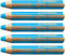 STABILO - Buntstift, Wasserfarbe & Wachsmalkreide - woody 3 in 1-5er Pack - cyanblau