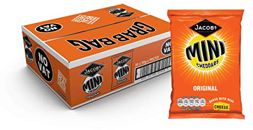 Jacob's Mini Cheddars Original Grab Bag Snacks, 50 g, Pack of 30