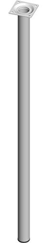 Element System Pieds en tube d'acier ronds pour tables et meubles avec plaque de vissage, lot de 1 pied, 11100-00072