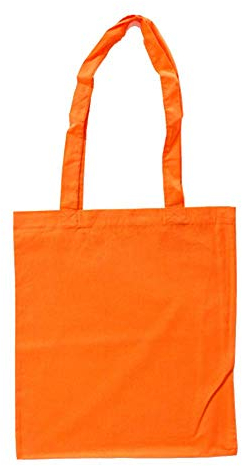 Bags by Jassz Stoffbeutel aus Baumwolle mit langen Henkeln (ca. 38 x 42 cm, Orange)