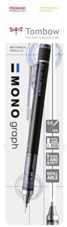 Tombow SH-MG11-BS Druckbleistift Mono graph, schwarz