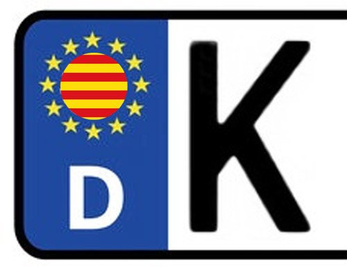 Werbetechnik Sotirios Papoutsis 2X Kennzeichen Aufkleber KATALONIEN Nummernschild Sticker (ca.2 cm)