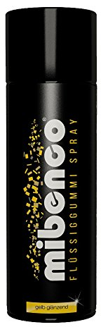 mibenco 71411023 Flüssiggummi Spray / Sprühfolie, Gelb Glänzend, 400 ml - Schutz für Oberflächen und zum Felgen lackieren