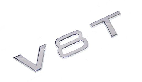 Audi Schriftzug V8T Original Tuning Emblem Kotflügel Typzeichen Chrom