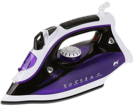Ovation 2000-2300W Purple & White Multi-Function Steam Iron with 330ml Capacity, Ceramic Sole Plate & Self-Cleaning Function