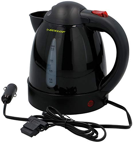 Motorola Nursery Dunlop Kettle 12 Volt 0.8 litres / 12 V Suitable for Cars, Mobile Homes, Boats with 12 Volt Connection, Black