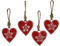 3X Deko Anhänger Herz Herzchen im Set je 8 cm, Metall Rot Weiß, Nostalgie Weihnachtsdeko Dekoherz Dekoanhänger Baumschmuck Winterdeko