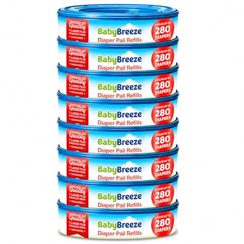 BabyBreeze Nachfüllbeutel für Windeleimer Genie, 2240 Stück (8 Stück)