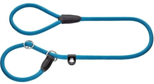 HUNTER Retriever-Hundeleine FREESTYLE, Farbe: petrol, integrierte Halsung, stufenlos verstellbar, witterungsbeständig, pflegeleicht, griffig, robustes Tau mit Ledertipps, Größe: 10/120