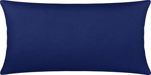 Erwin Müller Kissenbezug, Kissenhülle Memmingen Interlock-Jersey dunkelblau Größe 40x80 cm - formstabil, faltenfrei, anschmiegsam, mit Reißverschluss
