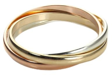 9ct Gold 2mm Yellow White & Rose Russian Wedding Band - Size Q (K - S Available)