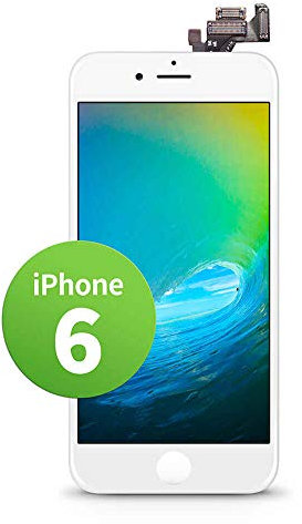 GIGA Fixxoo compatible with iPhone 6 Replacement Single Screen LCD (no Kit); with TouchScreen, Retina Display Glass, Camera & Proximity Sensor; Easy Repair Video Guide Installation DIY - White