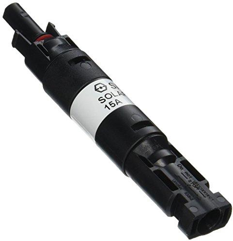 Renogy 15A Stecker und Buchse, wasserdichter Inline-Sicherungshalter mit Sicherung, schwarz