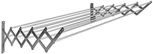 Sauvic 90870 - Tendedero E x tensible Inoxidable con 10 Varillas De Aluminio 160 cm, Color 160 x 78 x 26,5 cm