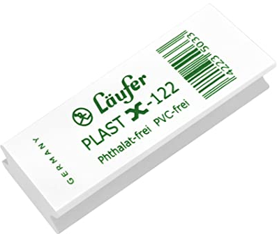 Läufer 01220 Plast-X Radiergummi in X-Form, Thermoplastischer Kautschuk, PVC-frei, Phthalat-frei