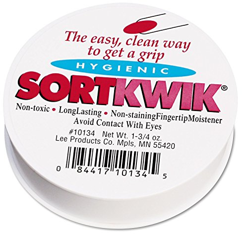Lee Sortkwik Anti-Bacterial Odorless Non-Toxic Fingertip Moistener with Non-Skid Back, 1-3/4 oz
