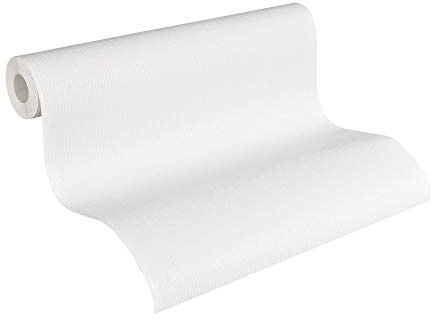 A.S. Création überstreichbare Vliestapete Meistervlies Tapete 10,05 m x 0,53 m weiß Made in Germany 241511 2415-11