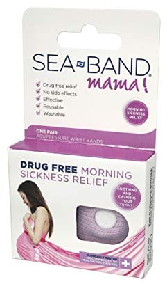 Sea-Band Adult Wristband Natural Nausea Relief, 1 Pair, Colors May Vary, Anti-Nausea Acupressure Wristband for Travel or Morning Sickness
