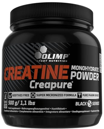 Olimp Sport Nutrition- Creapure Monohydrat Powder (500 g). 100% mikronisiertes Kreatinmonohydrat, reines Original-Creatinmonohydrat Creapure™ in Pulverform
