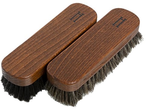 Supreme Shoe Care Horse Hair Brushes for Buffing and Polishing Double Pack. Made in Germany, FSA Approved