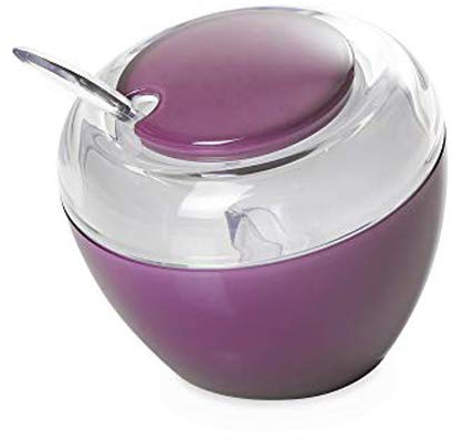 Omada Design Zuccheriera, Formaggiera in plastica con Cucchiaino, Made in Italy, Scomponibile, Lavabile il Lavastoviglie, Linea Movida, Viola