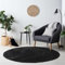 HomebyHome Teppich Rund Hochflor 120 cm Rund - Shaggy Runder Teppich Wohnzimmer Anthrazit Extra Weich und Flauschig - Waschbarer Langflor Teppiche für Schlafzimmer, Küche, Flur - Carpet, Halı, Kilim