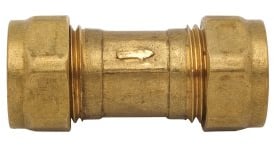 Deva NRV15 Brass Non-Return Single Check Valve 15mm Compression Fitting 1 Way Prevents Water Backflow Hot Or Cold for Showers Toilets and Outdoor Taps Anti Corrosive, 15 mm